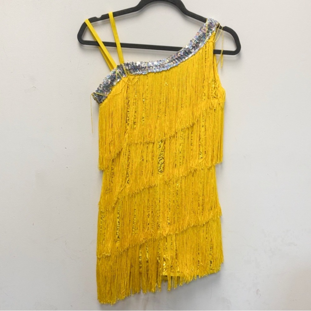 Yellow Fringe dance costume